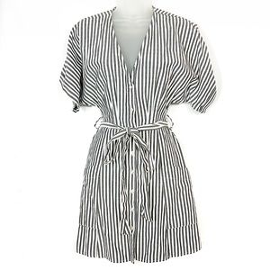 BP | Striped A-Line Button Down Mini Dress